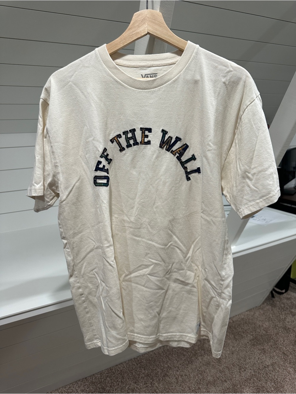 Vans Cream 'Off The Wall' Short Sleeve Graphic Tee